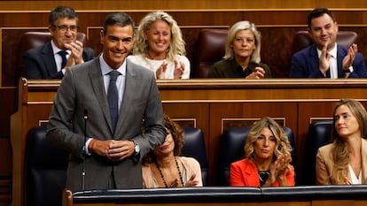 Pedro Sánchez, durante su intervención en el Congreso.