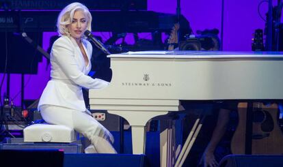 Lady Gaga, durante su actuación en Texas.