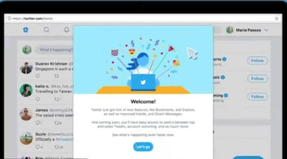 Anuncio de la renovación de la web de Twitter.