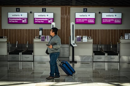 Área de Volaris, en el Aeropuerto Internacional Felipe Ángeles, en el Estado de México, el 30 de octubre de 2025.