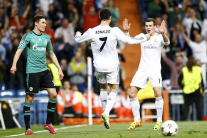 Ronaldo celebra el 1 a 0 con Bale