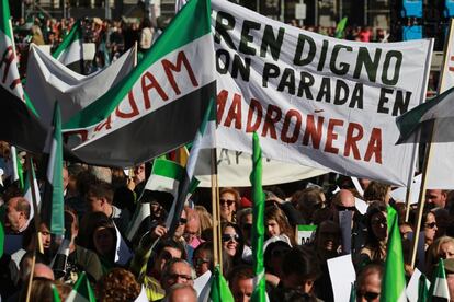 Ambiente de la manifestación en Madrid.