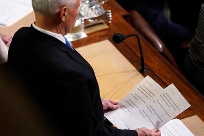 El vicepresidente de EE UU, Mike Pence, anuncia la elección de presidente y vicepresidente.