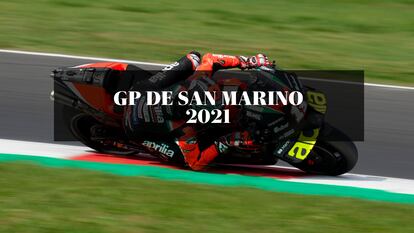 El piloto Maverick Vinales, durante la sesión de clasificación del sábado en el Gran Premio de San Marino 2021.