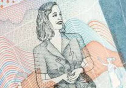 La artista D&eacute;bora Arango aparece en los nuevos billetes de dos mil pesos que circulan en Colombia.