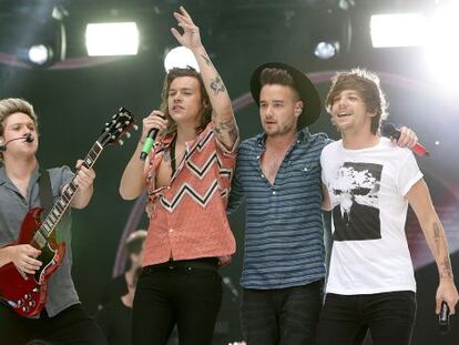 De izquierda a derecha: Niall Horan, Harry Styles, Liam Payne y Louis Tomlinson, integrantes del grupo One Direction.