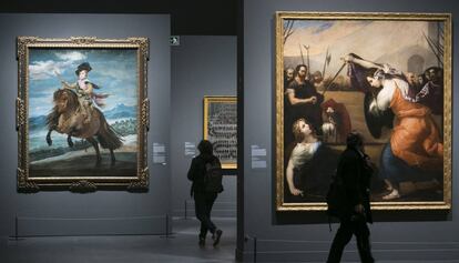'El príncipe Baltasar Carlos, a caballo', de Velázquez, y 'Combate de Mujeres', de Ribera.