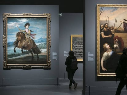 'El príncipe Baltasar Carlos, a caballo', de Velázquez, y 'Combate de Mujeres', de Ribera.
