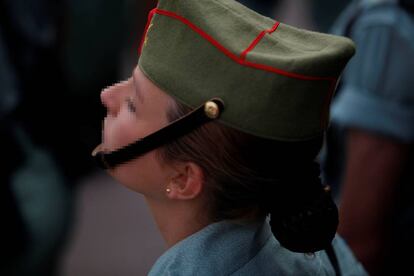 Una dama legionaria, el pasado día 29 de marzo, en Málaga.