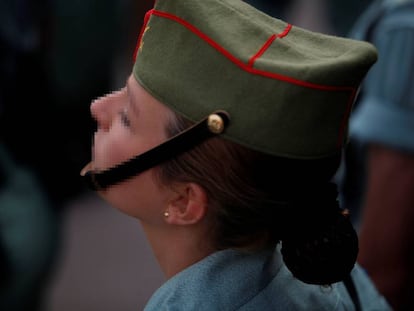 Una dama legionaria, el pasado día 29 de marzo, en Málaga.