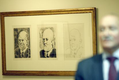 Tres retratos del marchante Ambroise Vollard, realizados en 1937, en la exposición <i>Picasso grabador</i>.