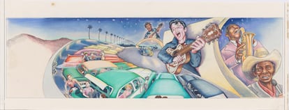'The Birth of Rock and Roll' ('El nacimiento del rocanrol'), parte de 'The Great Wall of Los Angeles' ('La gran muralla de Los Ángeles'), de Judith Baca.