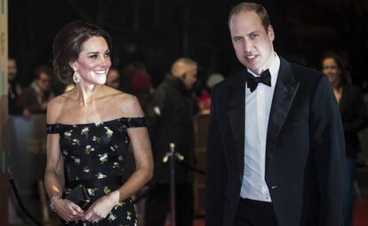 Los duques de Cambridge, ayer en los premios BAFTA celebrados en Londres.