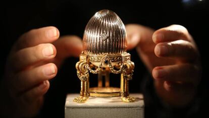 Un huevo Fabergé de la familia imperial, en una exposición en Londres en 2014.
 