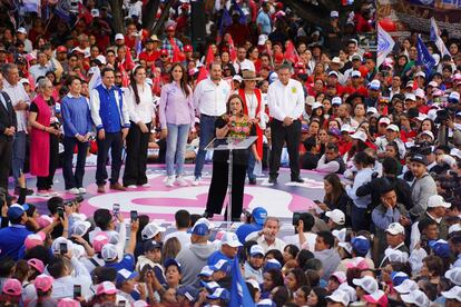 Xóchitl Gálvez en Acámbaro (Estado de Guanajuato), este jueves.