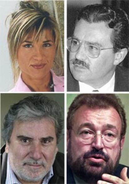 Julia Otero y Jaime Gaiteiro (arriba), y Javier Rioyo (izquierda) y Juan Tapia.