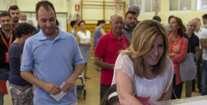 La presidenta de la Junta, Susana Díaz, este domingo.