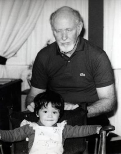 Pilot Harold Whitaker, with one of his grandsons, shortly before he disappeared.