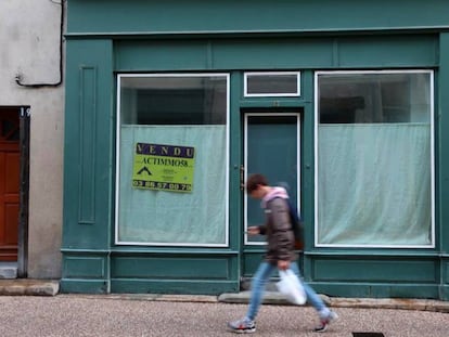 Uma loja fechada em Nevers, esta semana