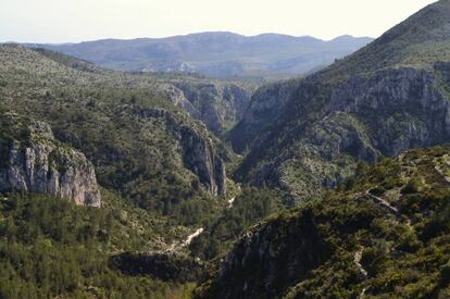 Vista del barranco del Infierno, en el valle de Ebo.