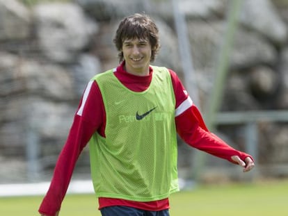 Ander Iturraspe, en un entrenamiento en Lezama.