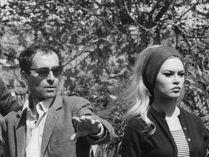 Jean-Luc Godard y Brigitte Bardot en el rodaje de 'El desprecio'.