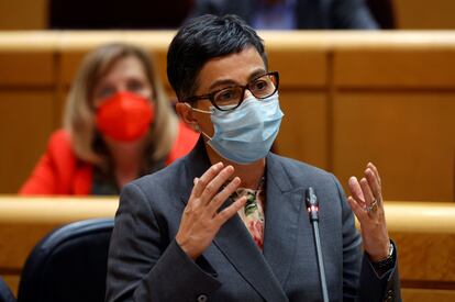 La ministra de Asuntos Exteriores, Arancha González Laya, durante el pleno de este martes en el Senado.