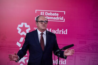 Ángel Gabilondo (PSOE), antes del debate.