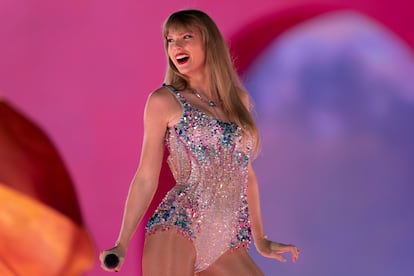 Taylor Swift performs during 'The Eras Tour,' on May 5, 2023, at Nissan Stadium in Nashville, Tennessee.