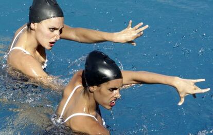 El dúo de sincro, Andrea Fuentes y Ona Carbonell.