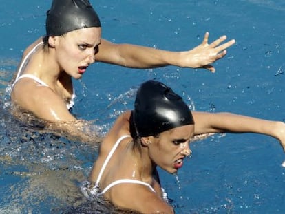 El dúo de sincro, Andrea Fuentes y Ona Carbonell.