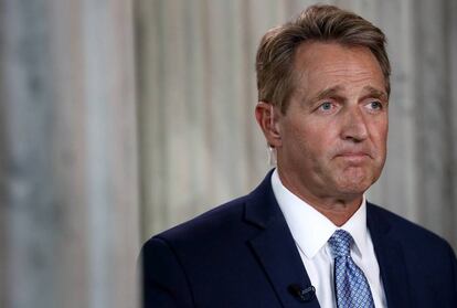 O senador Jeff Flake, na terça-feira, depois de anunciar sua retirada