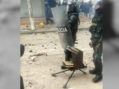 Venom, el arma de los antidisturbios en Colombia.