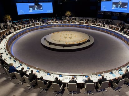 Obama clausura la Cumbre de Seguridad Nuclear, hace dos años en La Haya (Holanda).