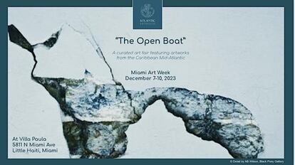 Invitación a la exhibición "The Open Boat". Fotographía de AB Wilson, Black Pony Gallery