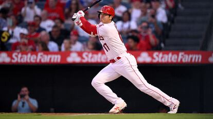 El jugador de béisbol Shohei Ohtani, en un partido de la liga estadounidense.