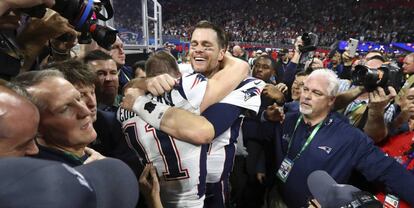 Tom Brady, líder de los  New England Patriots, celebra el triunfo en la Super Bowl de 2019. 