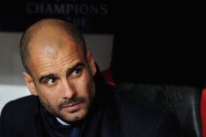 Guardiola, en el banquillo