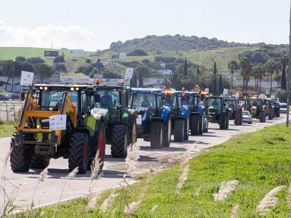 Tractorada en Jerez de la Frontera organizada el pasado marzo contra el decreto de convergencia de la PAC.