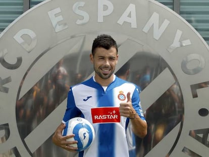 Fuego, en el RCDE Stadium. 