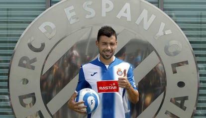 Fuego, en el RCDE Stadium.