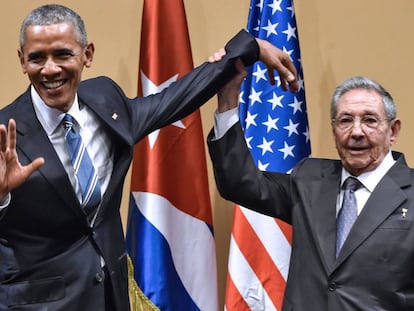 Obama e Raúl Castro em Havana em março de 2016.