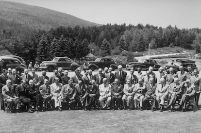 Los jefes de delegación que representaron a cada uno de los 44 países participantes en los acuerdos de Bretton Woods.