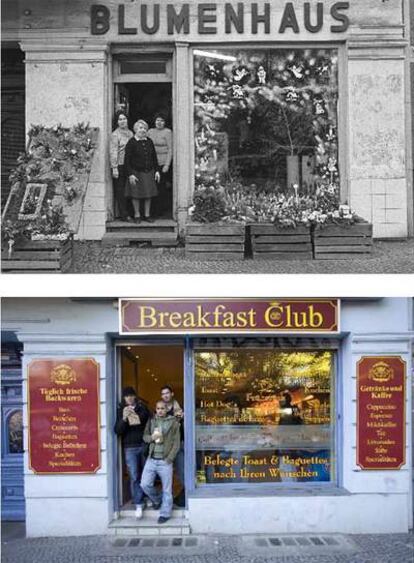 La misma tienda de Kreuzberg, antes y después de la caída del muro.