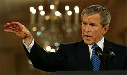 George W. Bush, durante la conferencia de prensa que ofreció en Washington el jueves por la noche (madrugada de ayer en España).