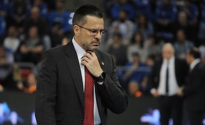 Pedro Martínez, tras un partido del Valencia ante el Baskonia.