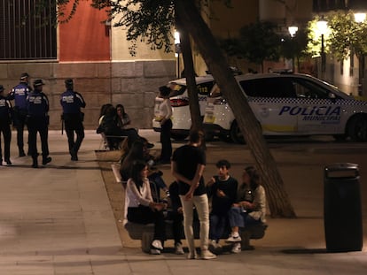 Varios agentes de la Policía Local patrullan por los aledaños de la zona de Ciudad Universitaria-Moncloa de Madrid, el pasado viernes.
