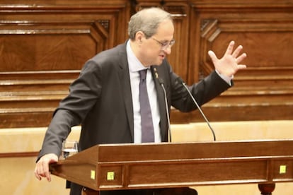 Quim Torra, aquest dijous al Parlament.