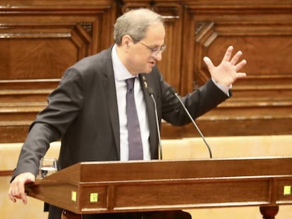 Quim Torra, aquest dijous al Parlament.