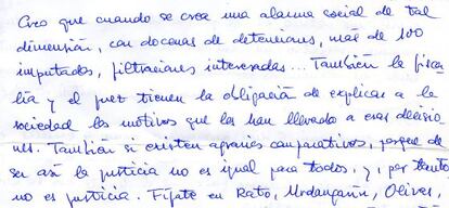Últimos párrafos de la carta manuscrita de Granados.